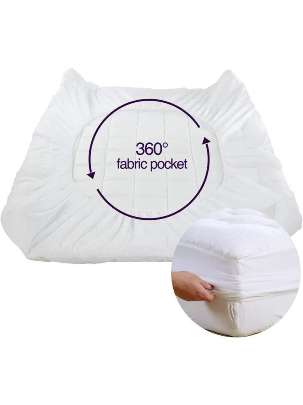 Quilted Pillow Top Mattress Pad Protector - Cooling Fitted Cover for Full Size